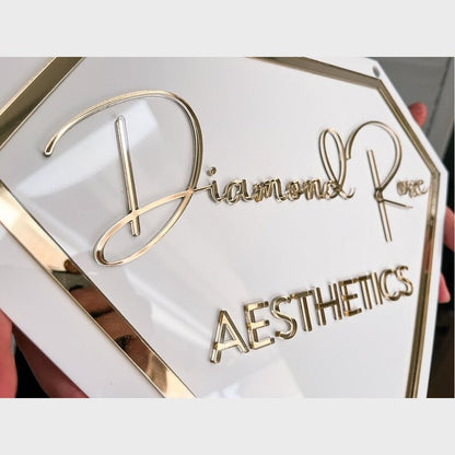 Diamond Rose Aesthetics Acrylic Business Logo Sign - Shineneon