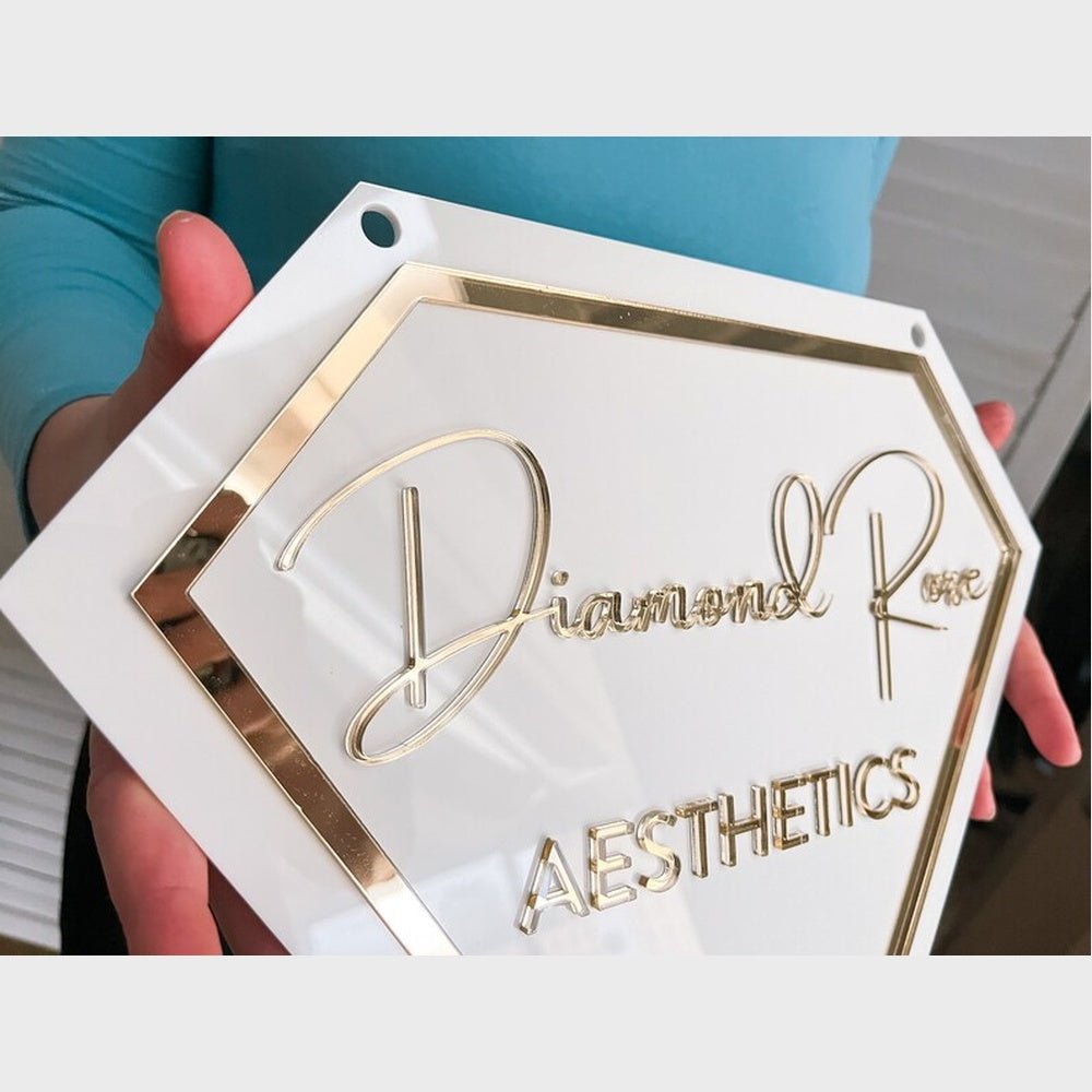 Diamond Rose Aesthetics Acrylic Business Logo Sign - Shineneon