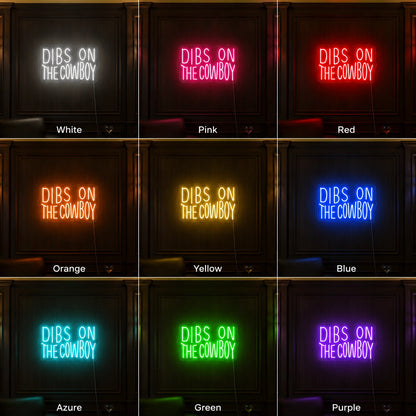 Dibs On The Cowboy Neon Sign LED Neon Sign color grid