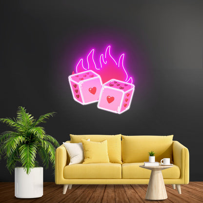 Dice Love Led Neon Acrylic Artwork - Shineneon
