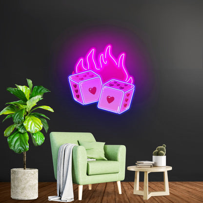 Dice Love Led Neon Acrylic Artwork - Shineneon