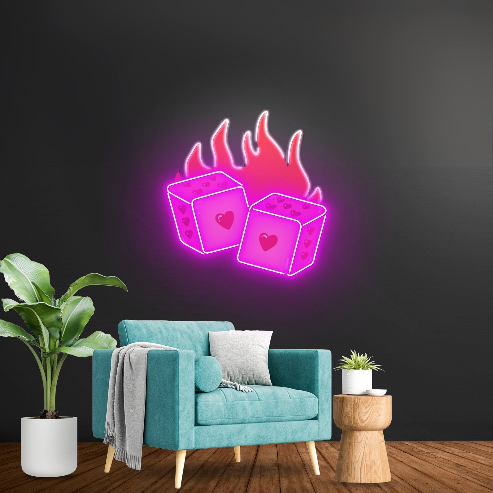 Dice Love Led Neon Acrylic Artwork - Shineneon