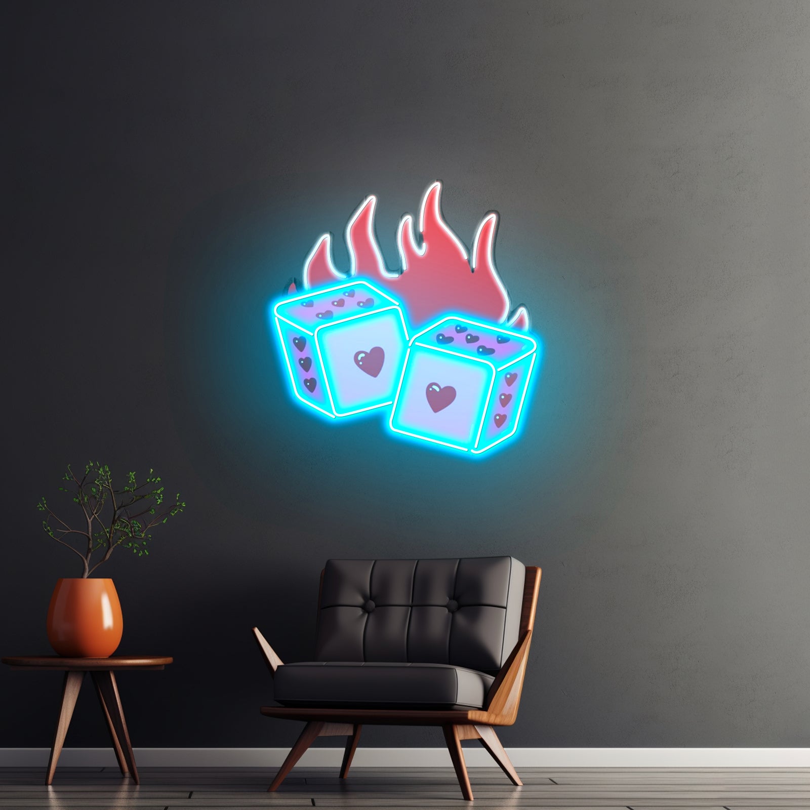 Dice Love Led Neon Acrylic Artwork