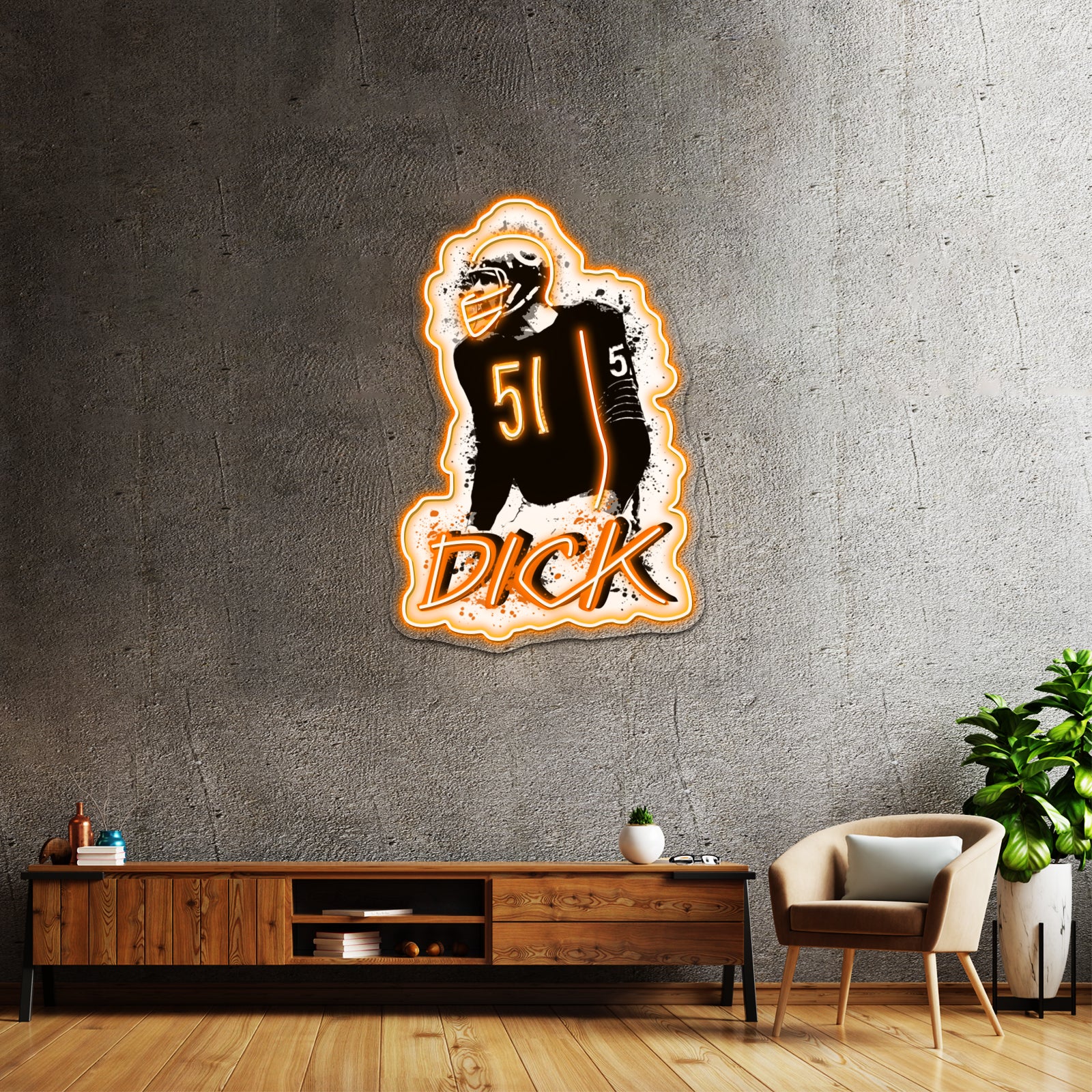 Dick Butkus Artwork Affordable Custom Neon Signs - LED neon sign view 6