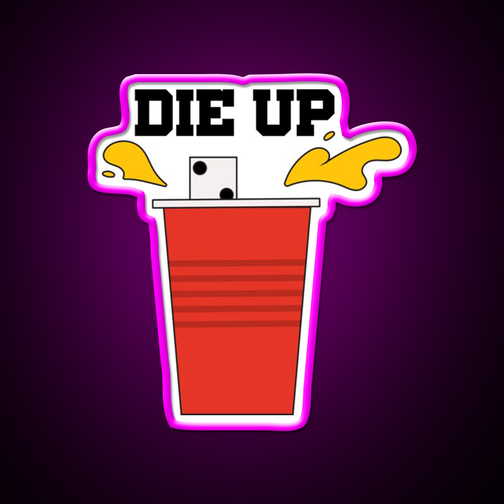 Die Up Beer Die Beer Bar Decor Led Neon Sign Rgb Color - Neon sign mounted on wall in room