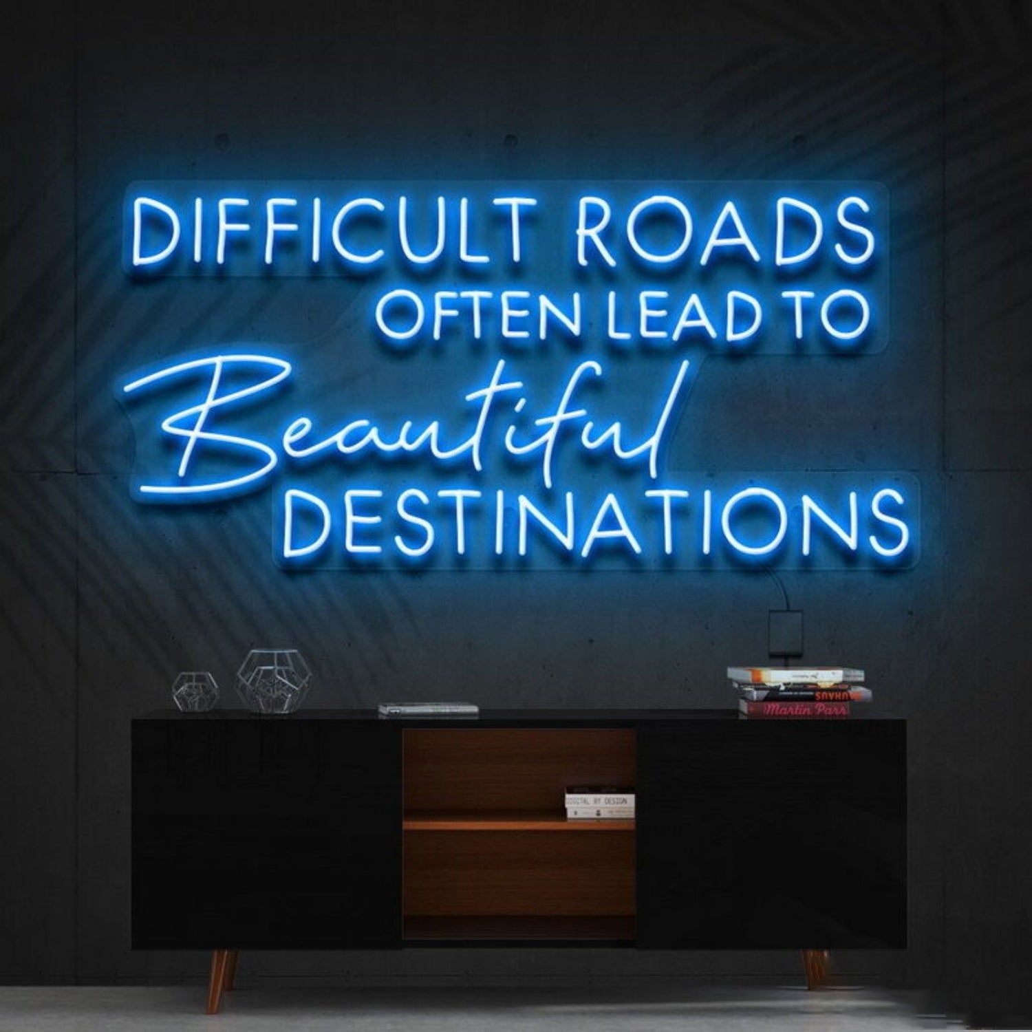 Difficult Roads Lead To Beautiful Destinations Led Neon Sign - Shineneon
