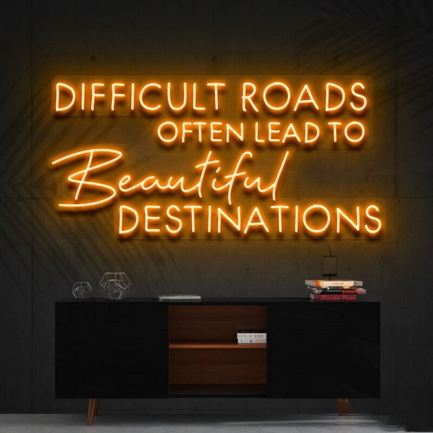 Difficult Roads Lead To Beautiful Destinations Led Neon Sign - Shineneon