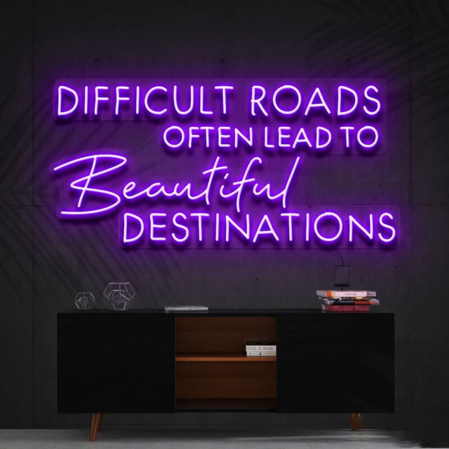 Difficult Roads Lead To Beautiful Destinations Led Neon Sign - Shineneon