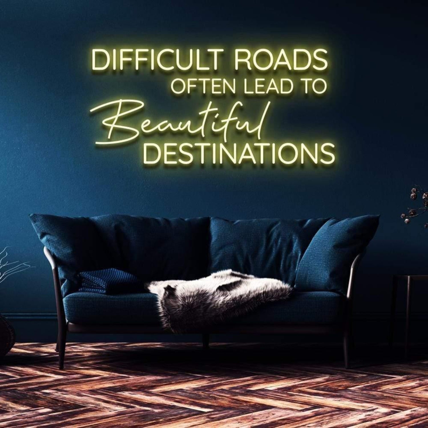 Difficult Roads Lead To Beautiful Destinations Led Neon Sign For Home Decor | Shineneon
