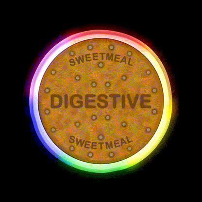 Digestive Biscuit Snack Food Led Neon Sign For Snack Room Rgb Color - LED neon sign close-up detail