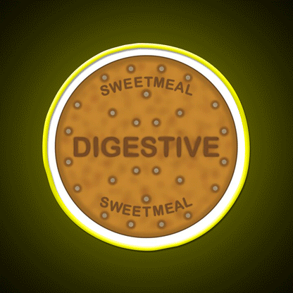 Digestive Biscuit Snack Food Led Neon Sign For Snack Room Rgb Color - Custom LED neon sign front view
