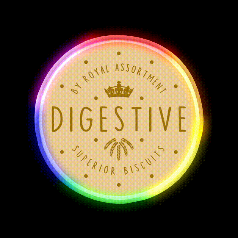 Digestive Biscuit Snack Food Led Neon Sign For Vending Area Rgb Color - LED neon sign close-up detail
