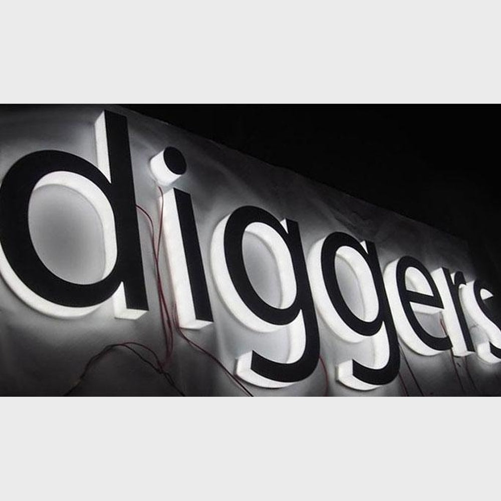 Diggers 3D Backlit Channel Letters Led Light Sign - Shineneon