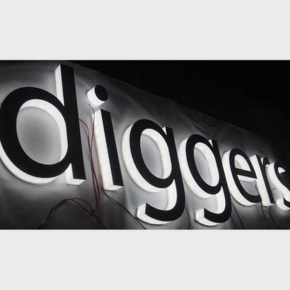 Diggers 3D Backlit Channel Letters Led Light Sign - Shineneon