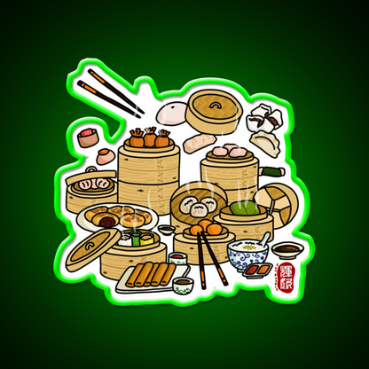 Dim Sum Color Led Neon Sign Chinese Food Rgb Color