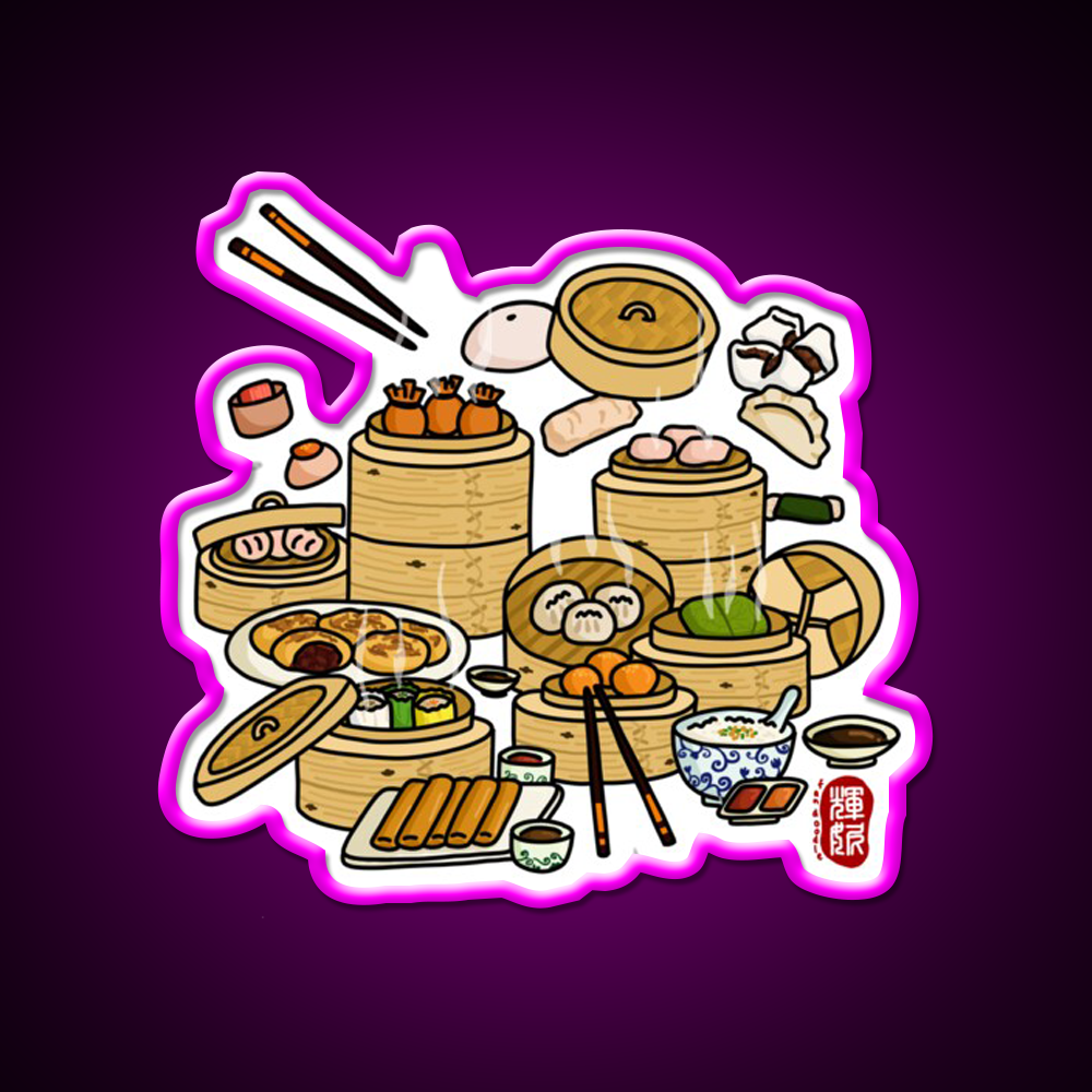 Dim Sum Color Led Neon Sign Chinese Food Rgb Color