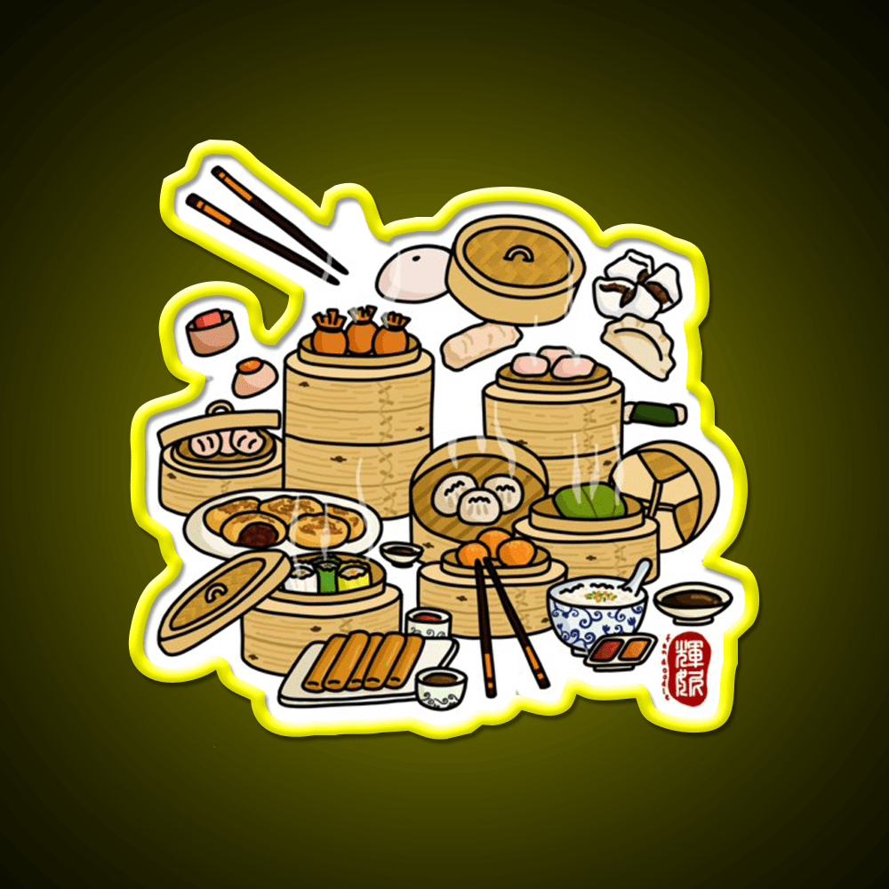 Dim Sum Color Led Neon Sign Chinese Food Rgb Color - Shineneon