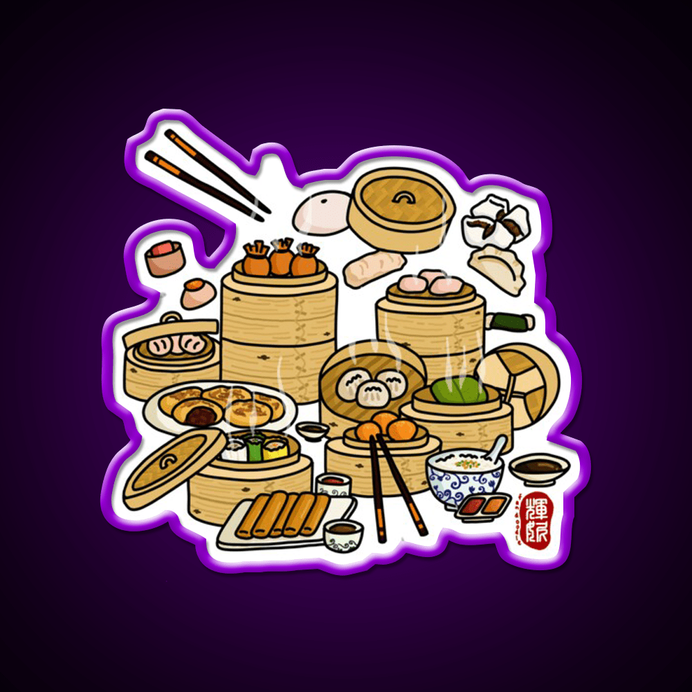 Dim Sum Color Led Neon Sign Chinese Food Rgb Color - Shineneon