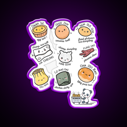 Dim Sum Kawaii Food Led Neon Sign Chinese Food Rgb Color