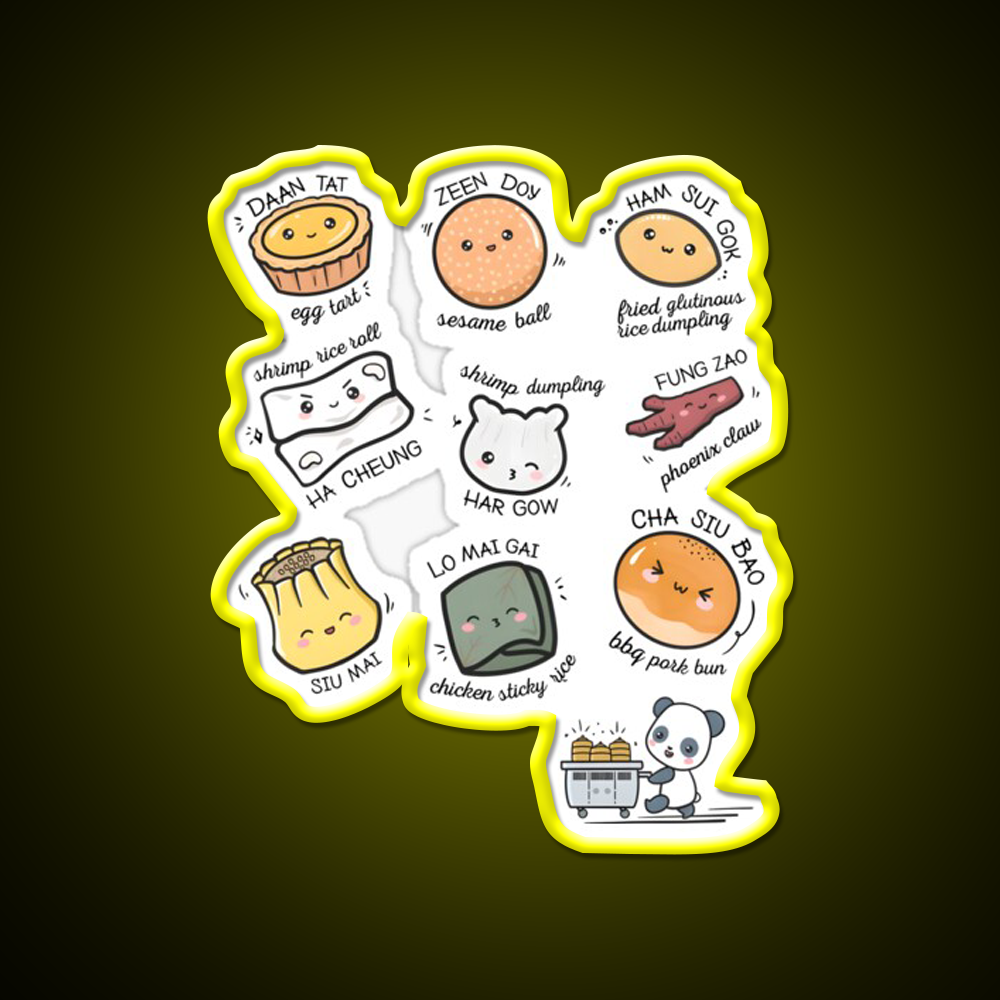 Dim Sum Kawaii Food Led Neon Sign Chinese Food Rgb Color