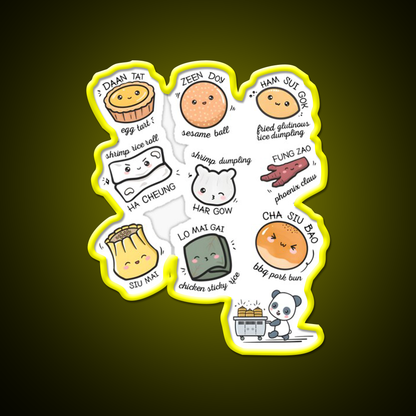 Dim Sum Kawaii Food Led Neon Sign Chinese Food Rgb Color