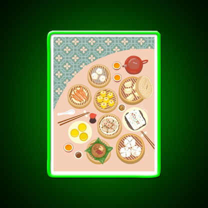Dim Sum Led Neon Sign Chinese Food Wall Decor Rgb Color