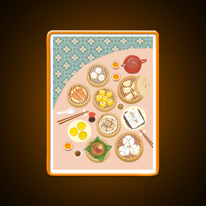 Dim Sum Led Neon Sign Chinese Food Wall Decor Rgb Color