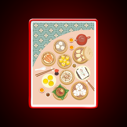 Dim Sum Led Neon Sign Chinese Food Wall Decor Rgb Color