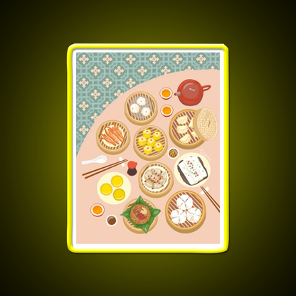 Dim Sum Led Neon Sign Chinese Food Wall Decor Rgb Color