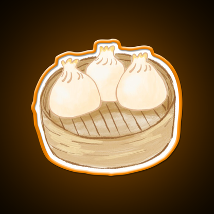 Dim Sum Steamer Basket Chinese Dumpling Led Neon Sign Chinese Food Rgb Color