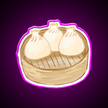 Dim Sum Steamer Basket Chinese Dumpling Led Neon Sign Chinese Food Rgb Color