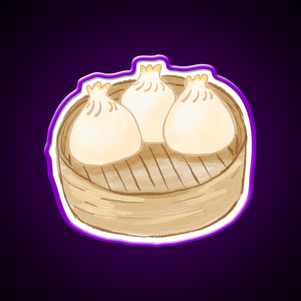 Dim Sum Steamer Basket Chinese Dumpling Led Neon Sign Chinese Food Rgb Color