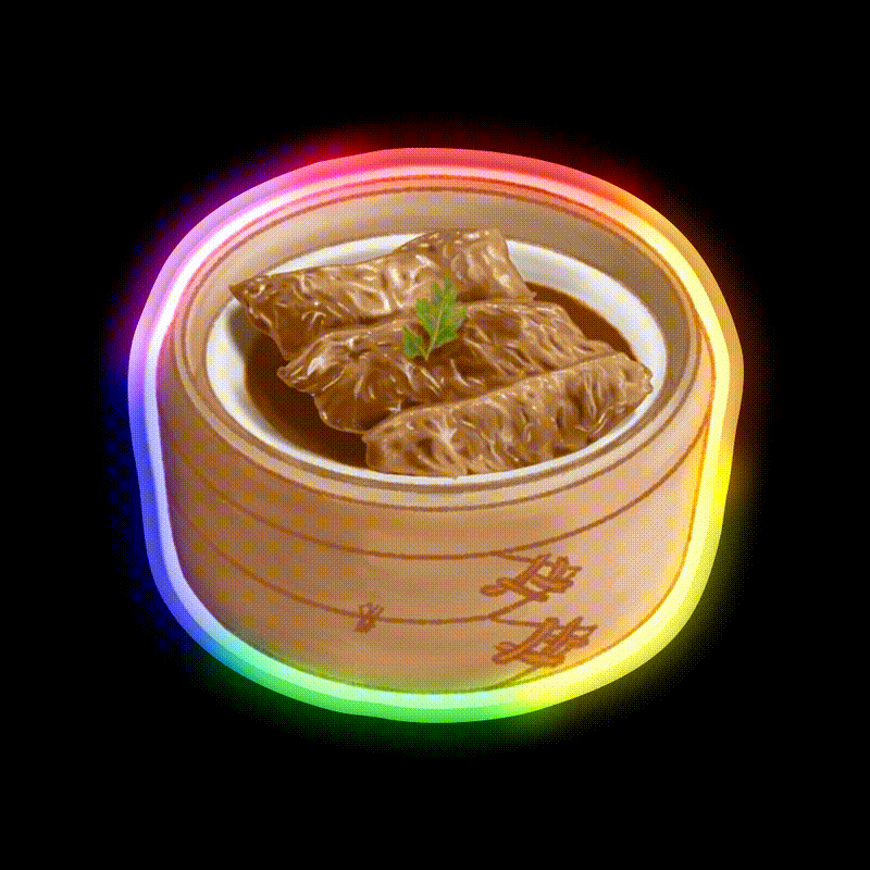 Dim Sum Tofu Skin Led Neon Sign Chinese Food Rgb Color