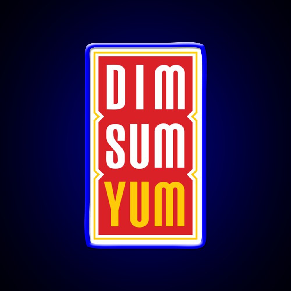 Dim Sum Yum Funny Asian Food Led Neon Sign Chinese Food Rgb Color
