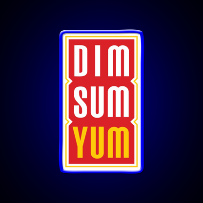 Dim Sum Yum Funny Asian Food Led Neon Sign Chinese Food Rgb Color