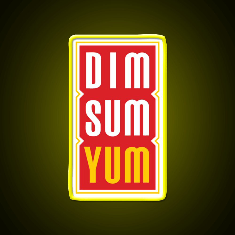 Dim Sum Yum Funny Asian Food Led Neon Sign Chinese Food Rgb Color - Shineneon