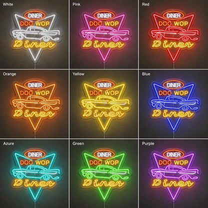 Diner Drive In Neon Sign LED Neon Sign color grid