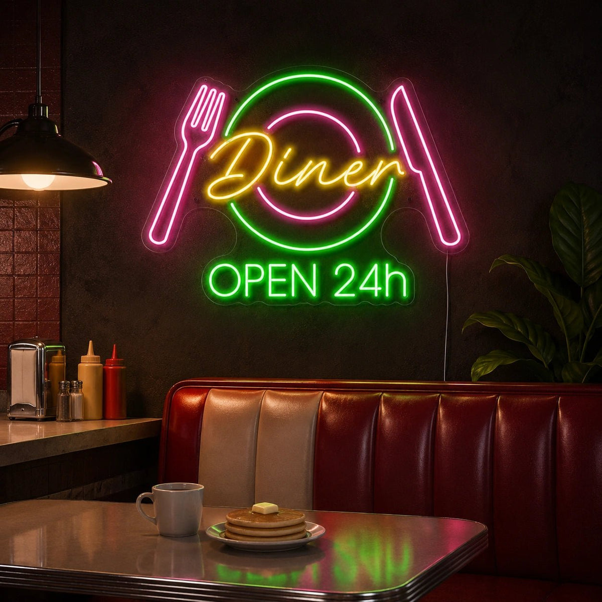 Diner Open 24h Home LED Neon Sign - Shineneon