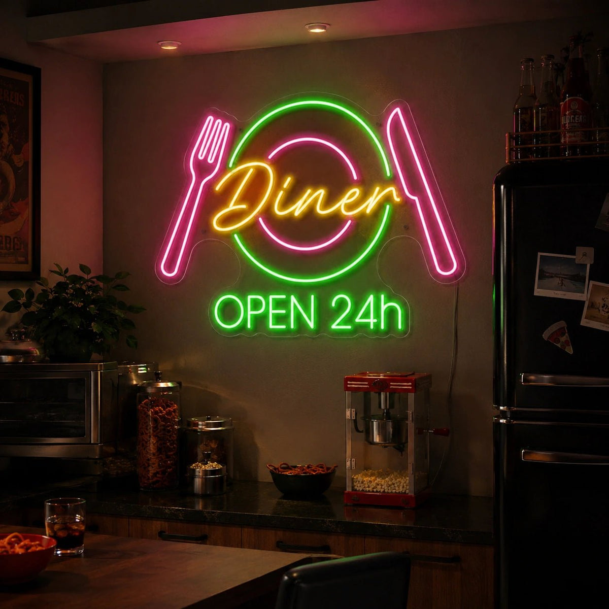 Diner Open 24h Home LED Neon Sign - Shineneon