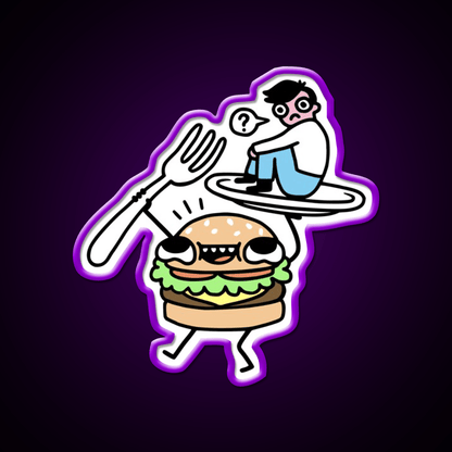 Dinner Is Served Fast Food Led Neon Sign For Burger Place Rgb Color - Shineneon