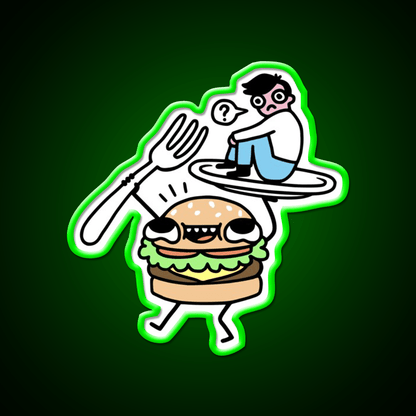 Dinner Is Served Fast Food Led Neon Sign For Burger Place Rgb Color - Shineneon