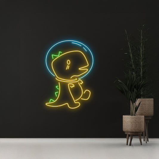 Dinosaur Astronaut Led Sign