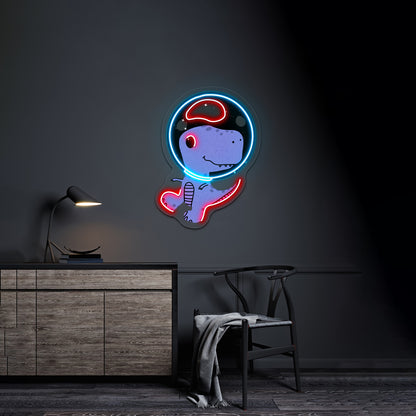 Dinosaur Astronaut Neon Signs Cute Led Signs For Kids