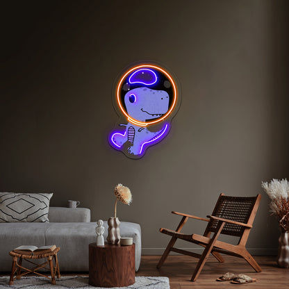 Dinosaur Astronaut Neon Signs Cute Led Signs For Kids