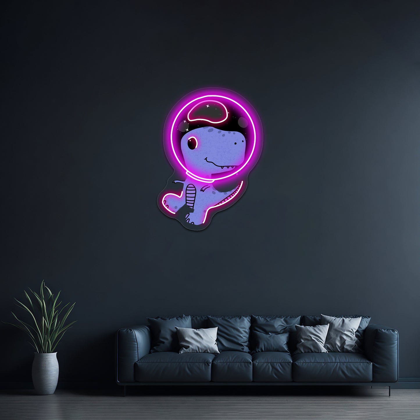 Dinosaur Astronaut Neon Signs Cute Led Signs For Kids