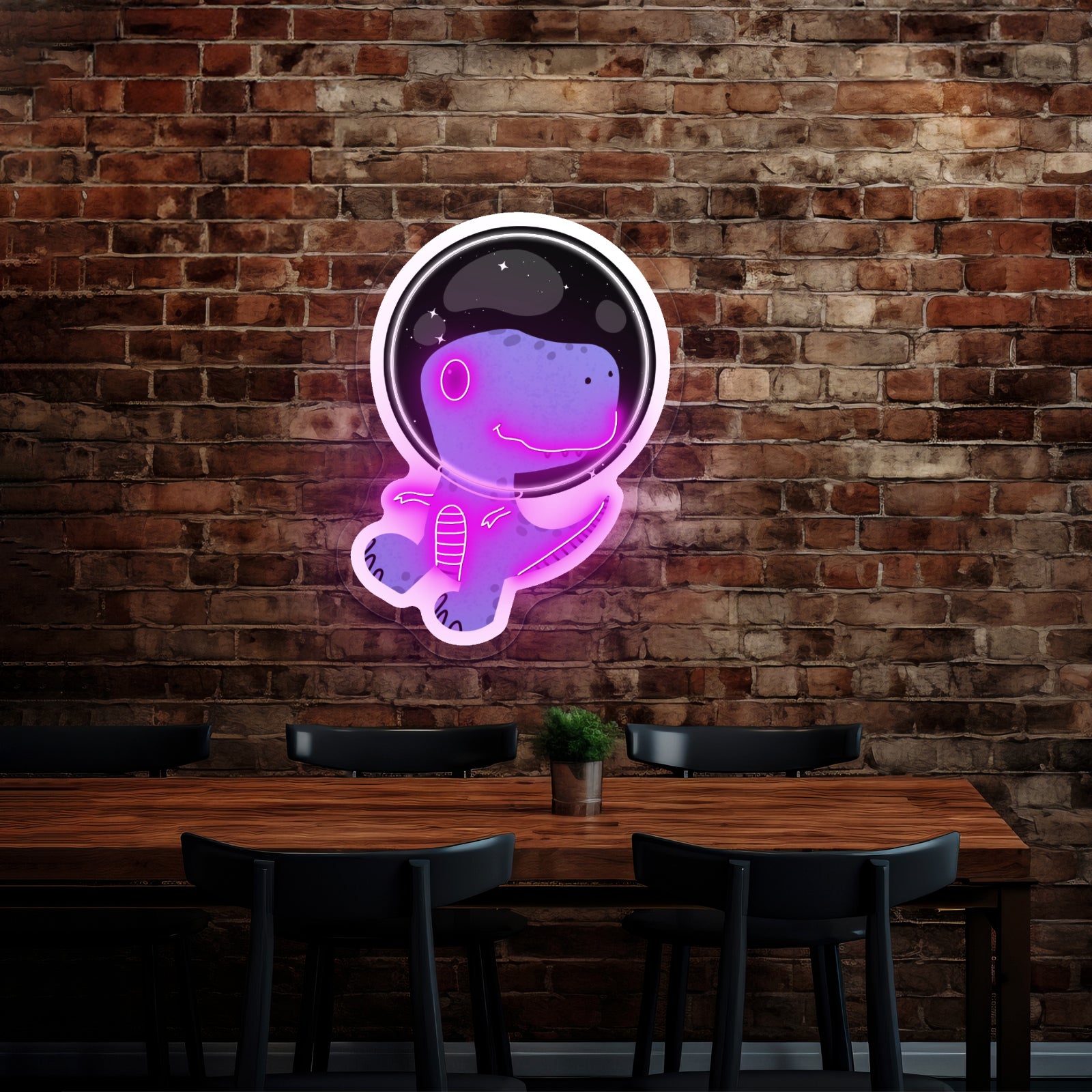 Dinosaur Astronaut Neon Signs Cute Led Signs For Kids
