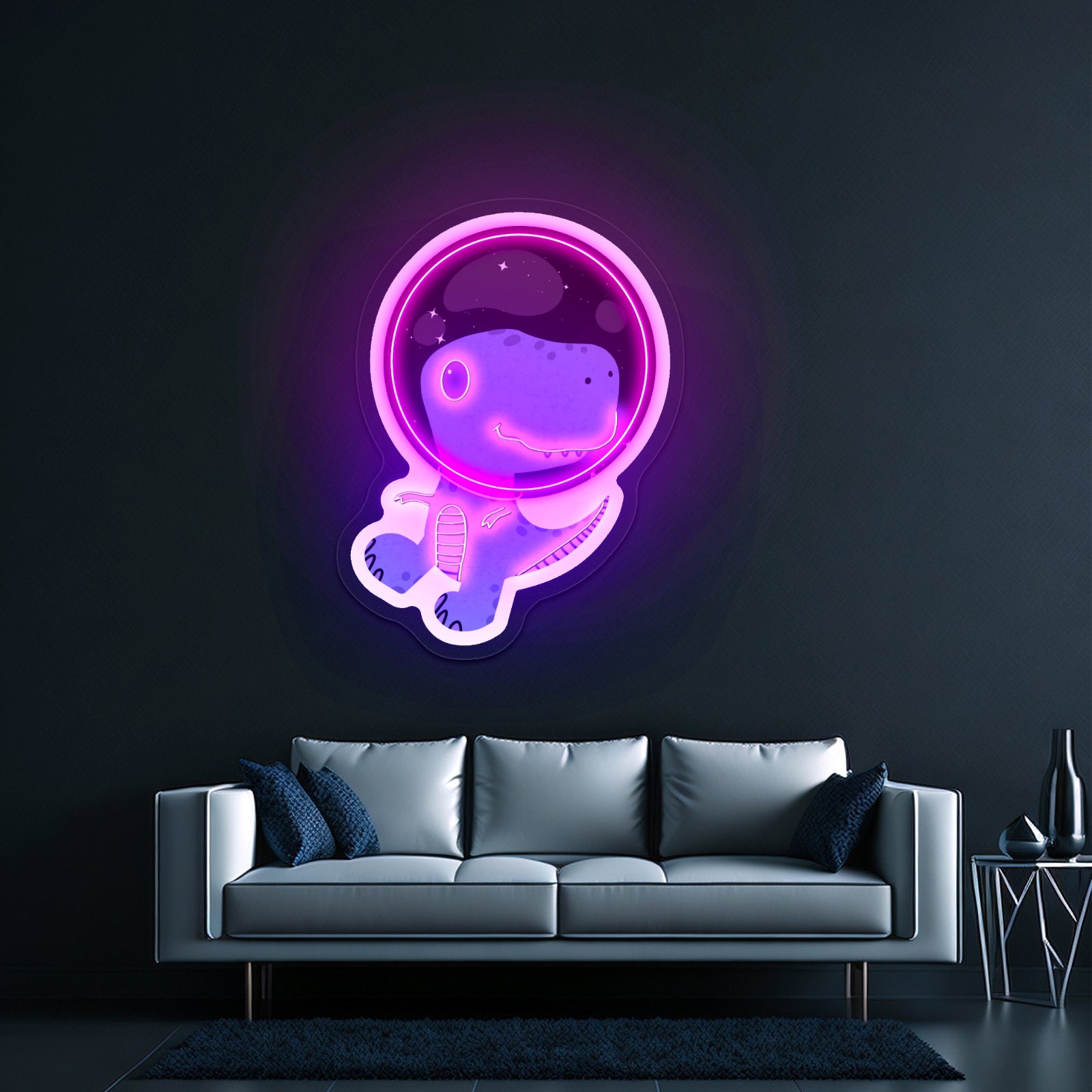 Dinosaur Astronaut Neon Signs Cute Led Signs For Kids