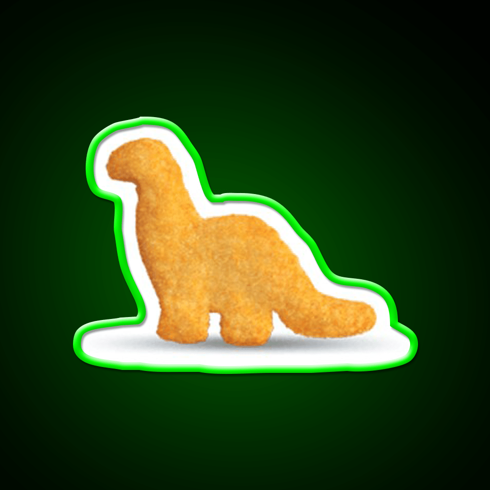 Dinosaur Chicken Nugget Brachiosaurus Snack Food Led Neon Sign Rgb Color - Shineneon