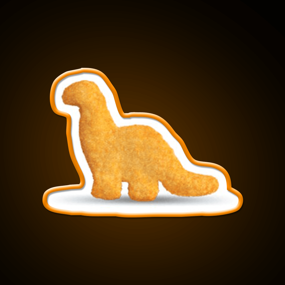 Dinosaur Chicken Nugget Brachiosaurus Snack Food Led Neon Sign Rgb Color - Shineneon