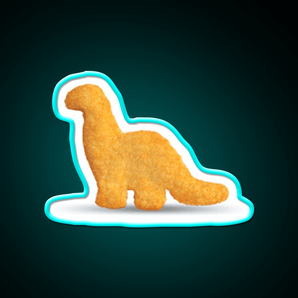 Dinosaur Chicken Nugget Brachiosaurus Snack Food Led Neon Sign Rgb Color - Shineneon